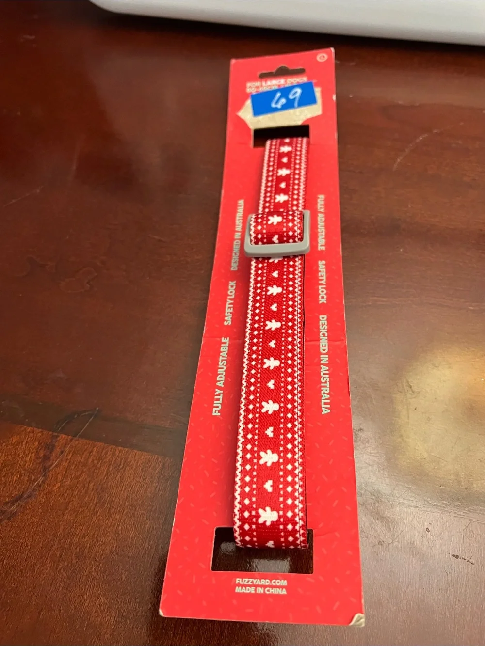 Fuzzy Yard Red Adjustable Dog Collar - Large